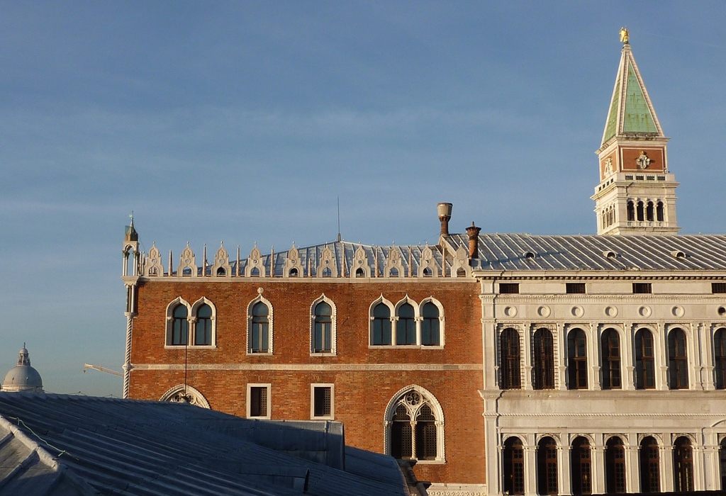 Venise en hiver, vue de l'hôtel Daniellisur le Campanile