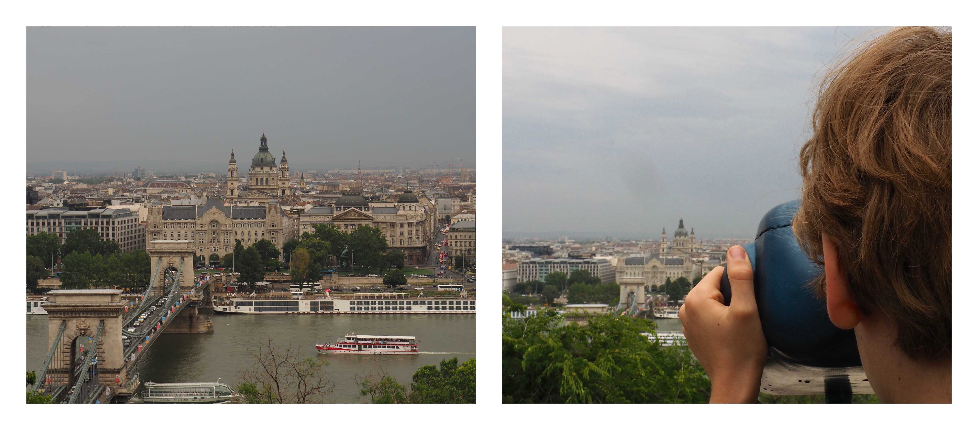 Visite de Budapest en famille, itinéraire sur 5 jours. Balade dans le quartier du château - Vue sur Pest et le pont des Chaînes