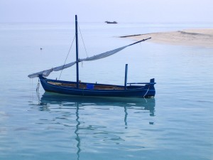 Petit bateau - île de Velavaru aux Maldives