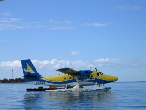 Hydravion - île Velavaru aux Maldives