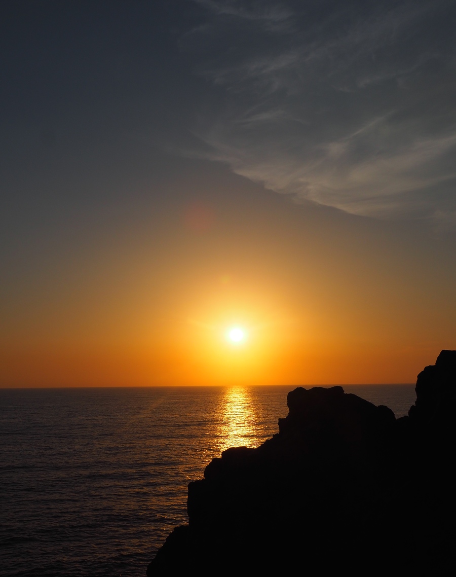 Coucher de soleil, îles sanguinaires en Corse
