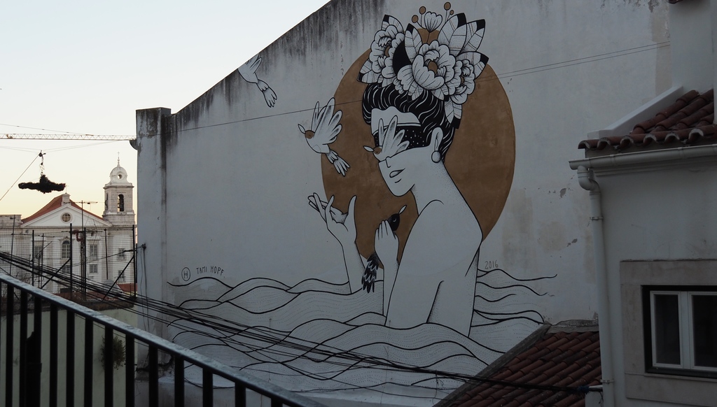 Street art dans l'Alfama à Lisbonne